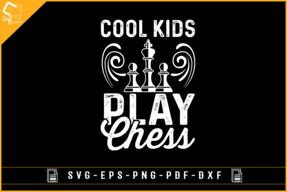 Cool Kids Play Chess Gaming Sublimation Graphics for Crafts