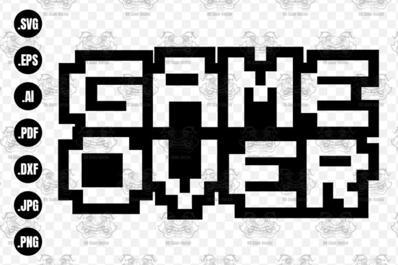 Game Over Retro Video Game Graphics for Print Templates