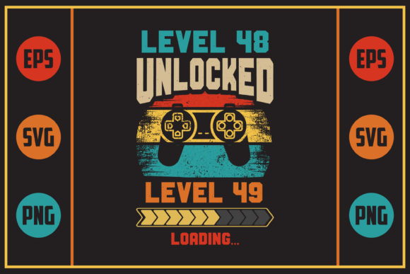 Gaming Retro Design - Level 48 Graphics for Crafts