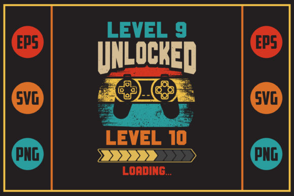 Gaming Retro Design - Level 9 Graphics for Crafts