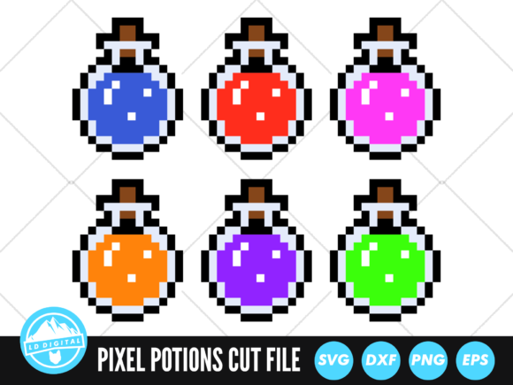 Pixel Potions SVG Retro Gaming SVG for Graphics and Crafts