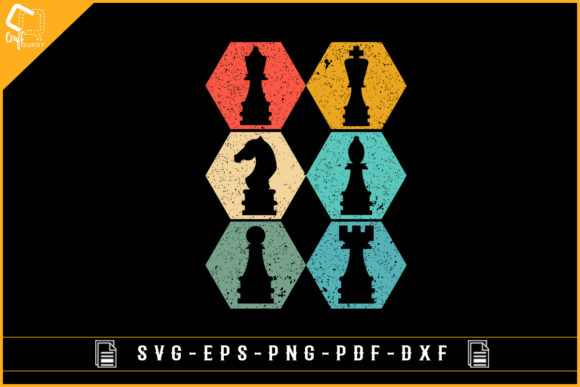 Vintage Retro Chess Gaming Design for Crafts and Graphics